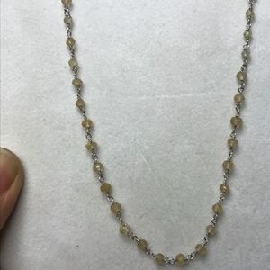 Necklace, Ivory Crystal Necklace, Minimalist, NEW, 18”, Handmade, Artisan